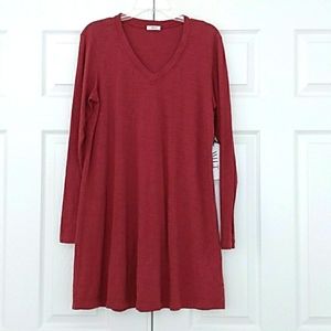 Wilt Paprika Red Long Sleeve Slub Jersey Top